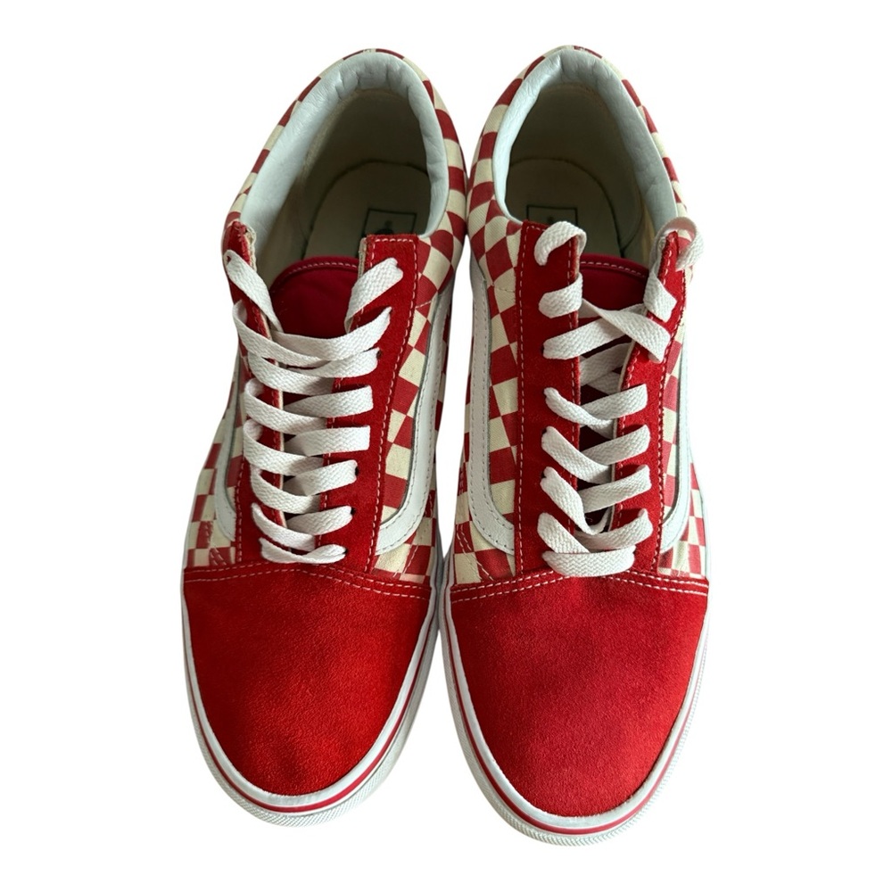 Vans Old Skool Bohemian Checkerboard Red and White Shoes Men’s Sz 11.5 Pre-Love